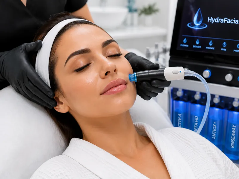 HydraFacial treatment in progress at Kiara Medical Center.