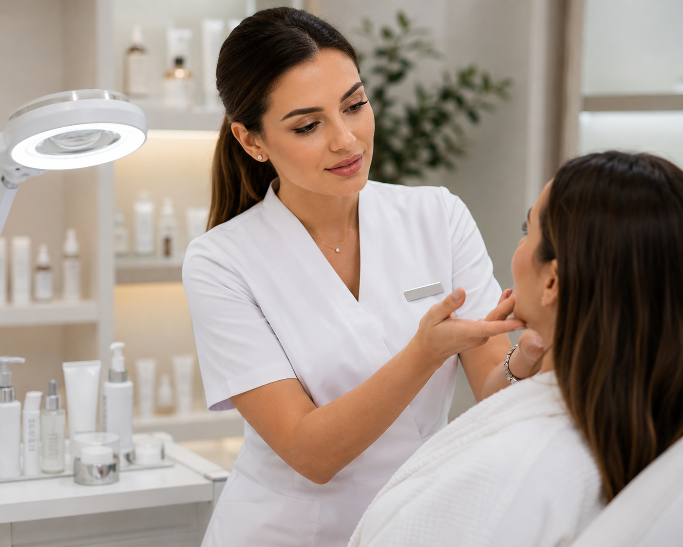 Professional skincare consultation